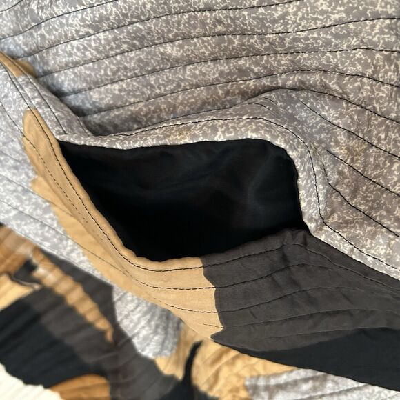 VTG Icinoo 100% Silk Jacket Women Size Medium Art Abstract Brown Gray Black 90s - Picture 8 of 8